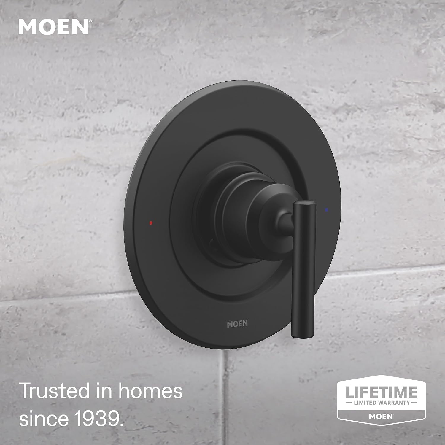 Moen Gibson Rainshower Trim Kit, Valve Required, Matte Black, T3002EPBL