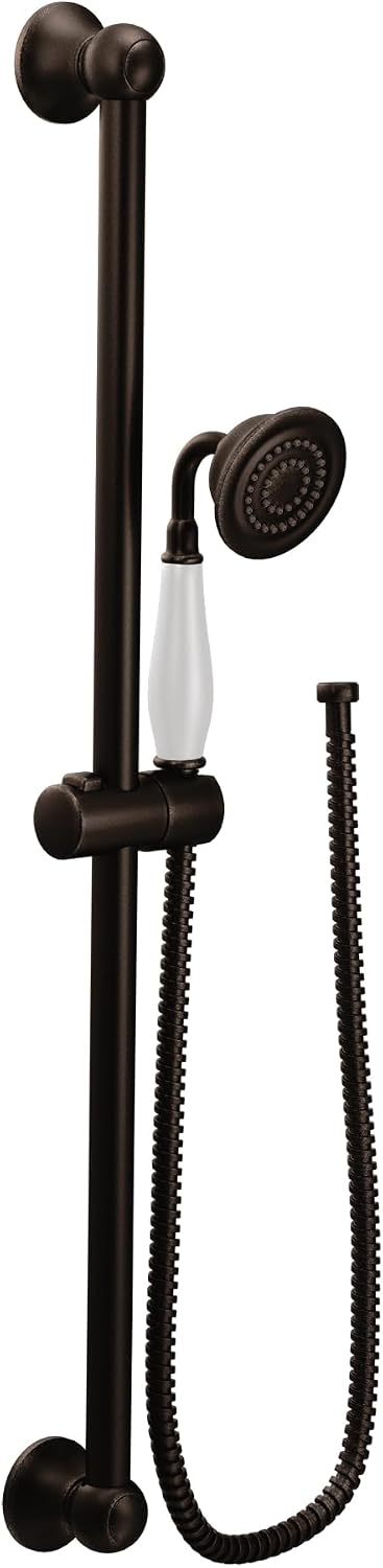 Moen S12107EPORB Weymouth Traditional Eco-Performance Handshower Handheld Shower with 30-Inch Slide Bar and 69-Inch Metal Hose, Oil Rubbed Bronze