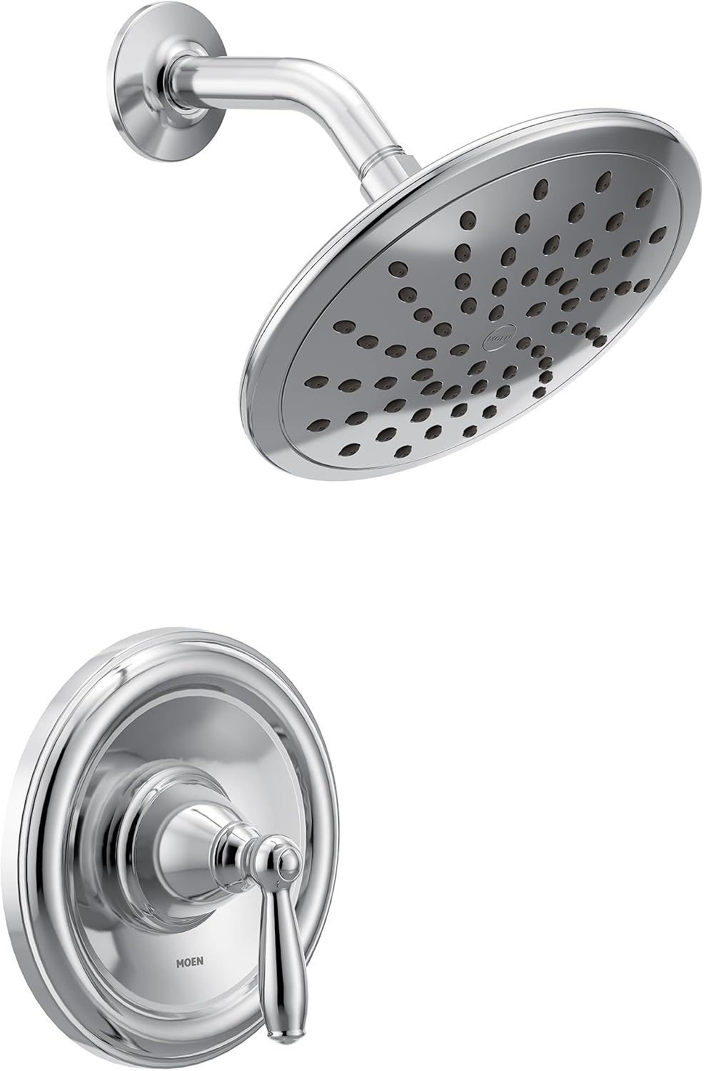 Moen Brantford Chrome Posi-Temp Shower Trim Kit with 8-Inch Eco-Performance Rainshower, Valve Required, T2252EP