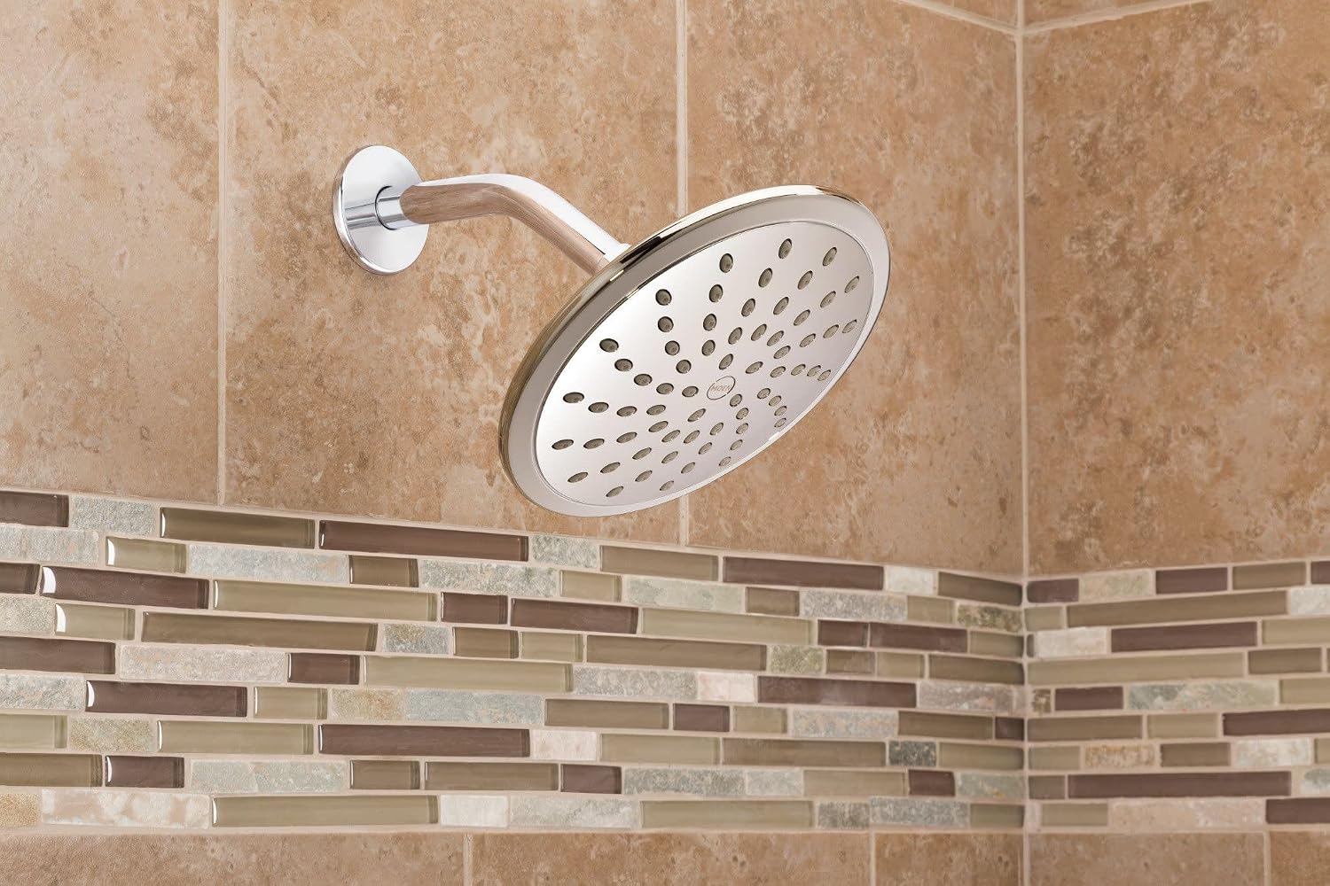 Moen Chrome Bathroom 8-Inch Wide Fixed Rainfall Showerhead, 6345