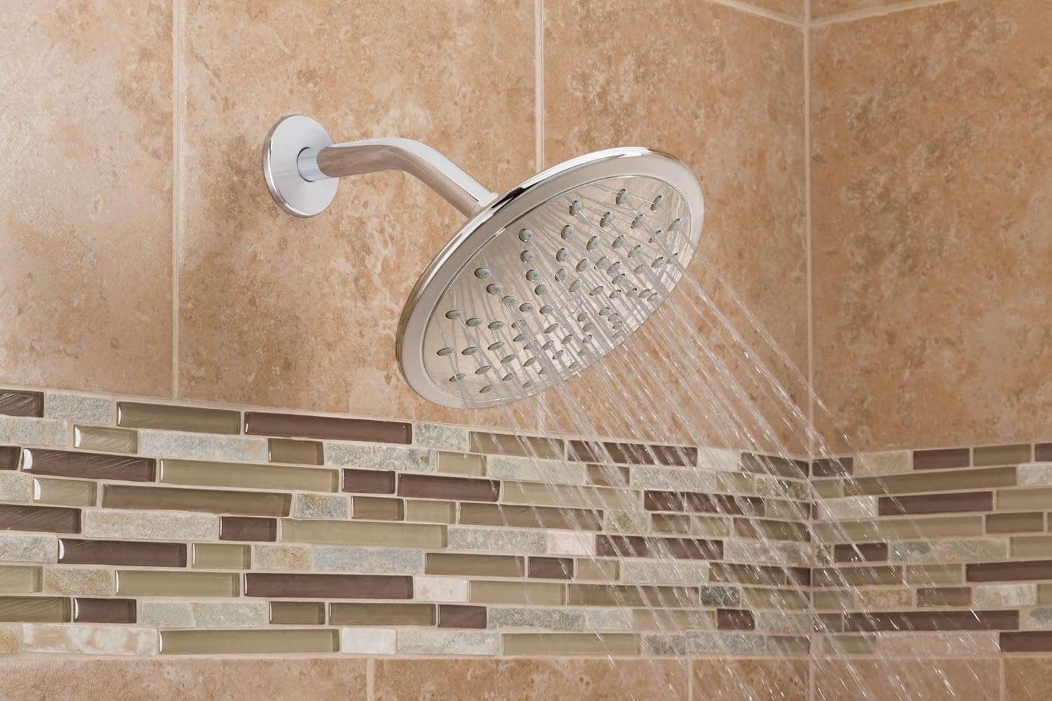 Moen Chrome Bathroom 8-Inch Wide Fixed Rainfall Showerhead, 6345
