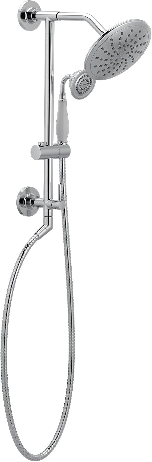 Moen Chrome Bathroom 8-Inch Wide Fixed Rainfall Showerhead, 6345