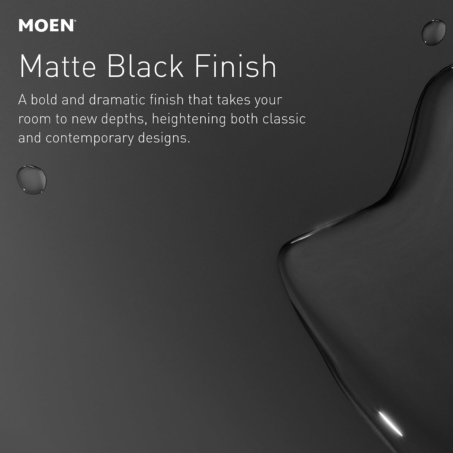 Moen 6345BL Matte Black 8-In Single-Function Rain Showerhead