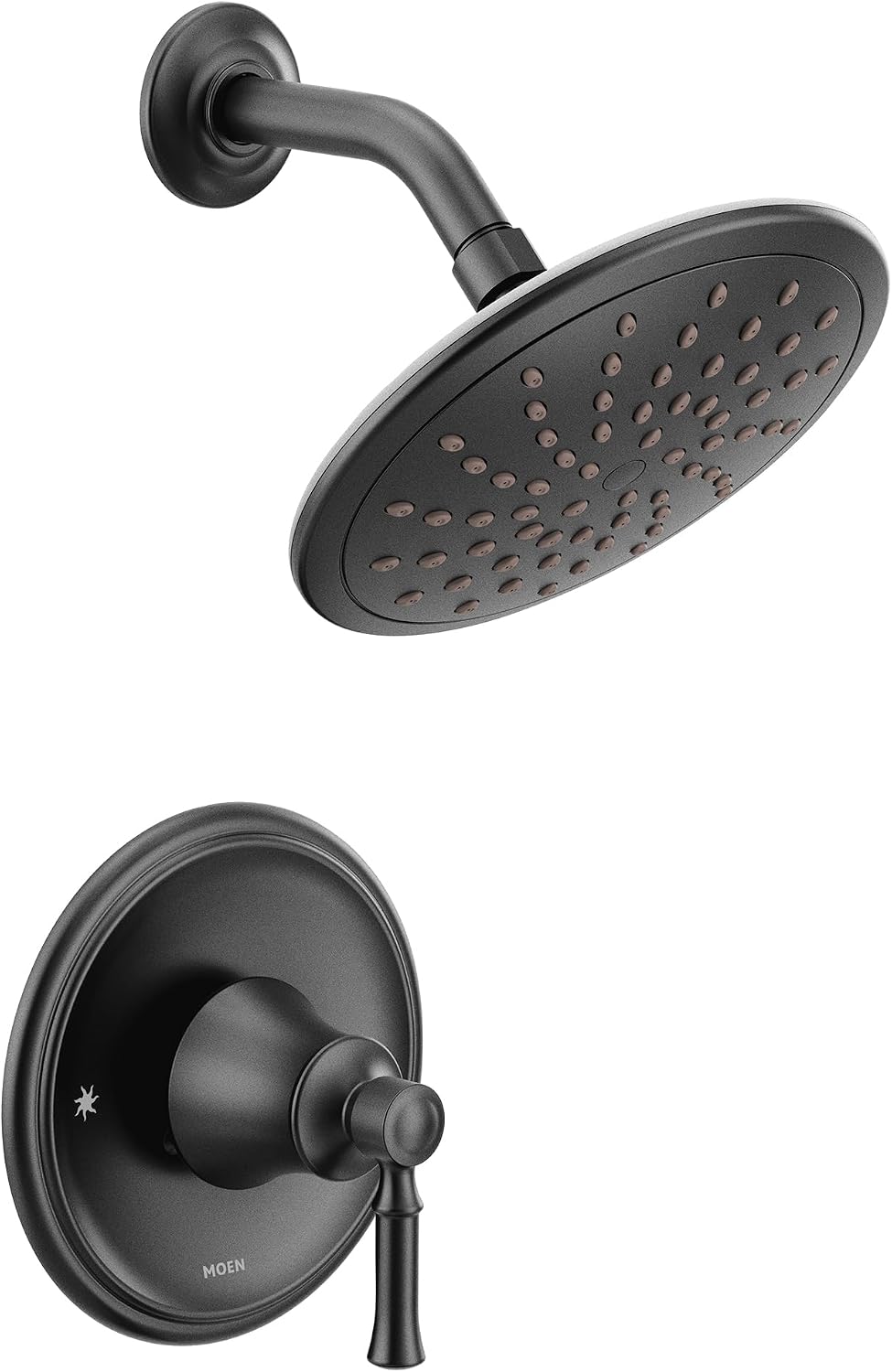 Moen T2282EPBL Dartmoor Shower Only System with Rainshower Showerhead Without Valve, Matte Black