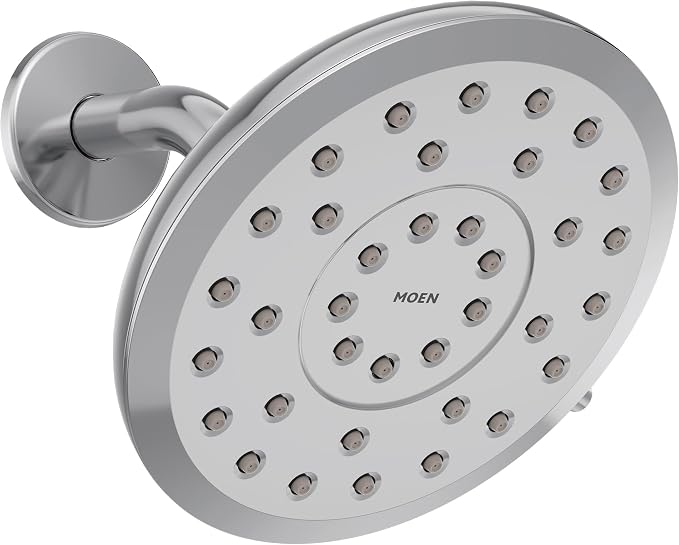 Moen Verso Eco-Performance Infiniti Dial Round Rain Shower Head, 6-Inch Diameter Spray Head, Chrome, 220R6EP Spot Resist Nickel