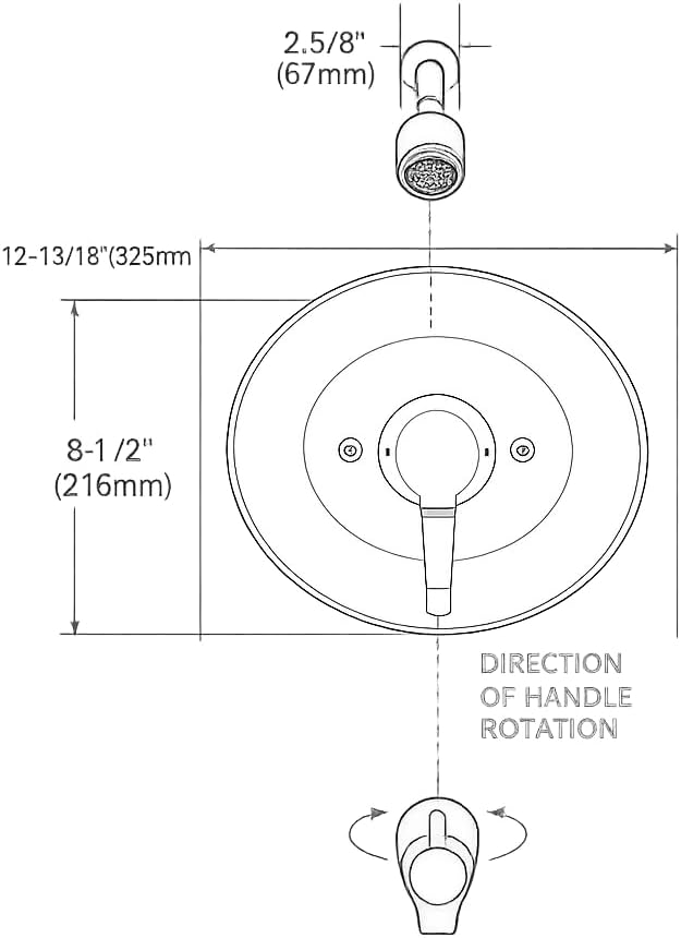 Moen TL2369EP Chateau Chrome Posi-Temp Tub & Shower Trim Kit