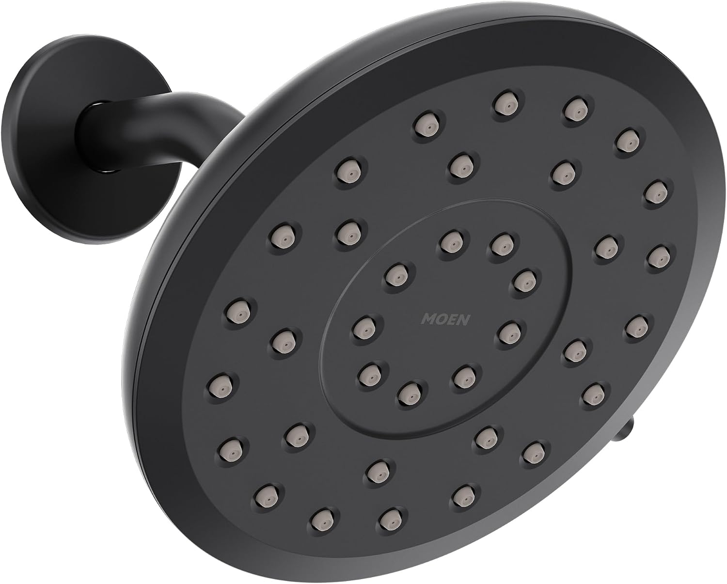 Moen Verso Eco-Performance Infiniti Dial Round Rain Shower Head, 6-Inch Diameter Spray Head, Matte Black, 220R6EPBL