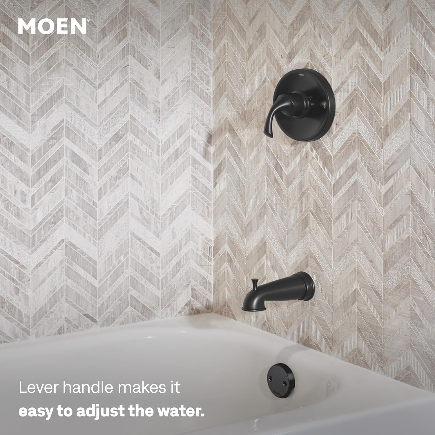 Moen Idora Tub & Shower Faucet, Matte Black, 82115BL