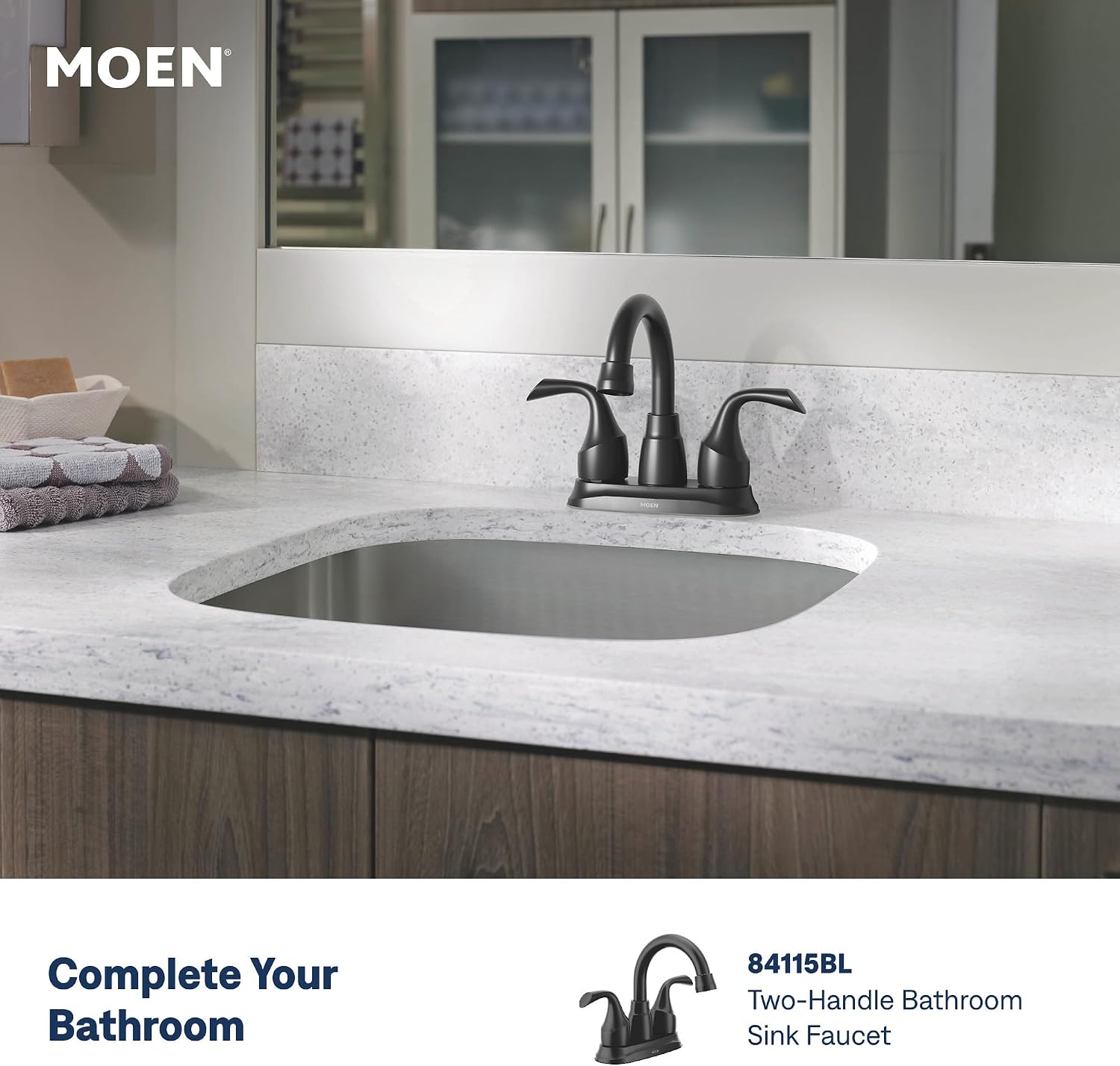 Moen Idora Tub & Shower Faucet, Matte Black, 82115BL