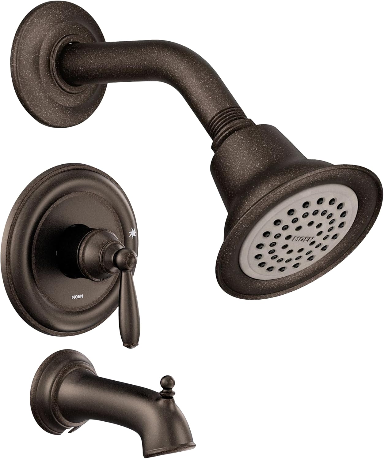 Moen Brantford Oil-Rubbed Bronze Posi-Temp Pressure Balancing Eco-Performance Bathtub Shower Trim Kit with Traditional Showerhead, Shower Handle, Arm, Tub Spout (Valve Required), T2153EPORB Oil Rubbed Bronze
