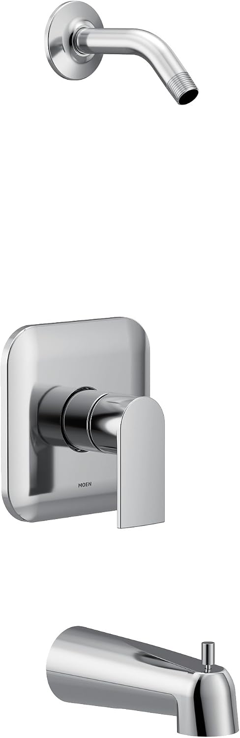 Moen Genta LX M-CORE 2-Series Shower Trim Kit with Handle, Arm and Tub Spout, Valve and Showerhead Required, Chrome, UT2473NH