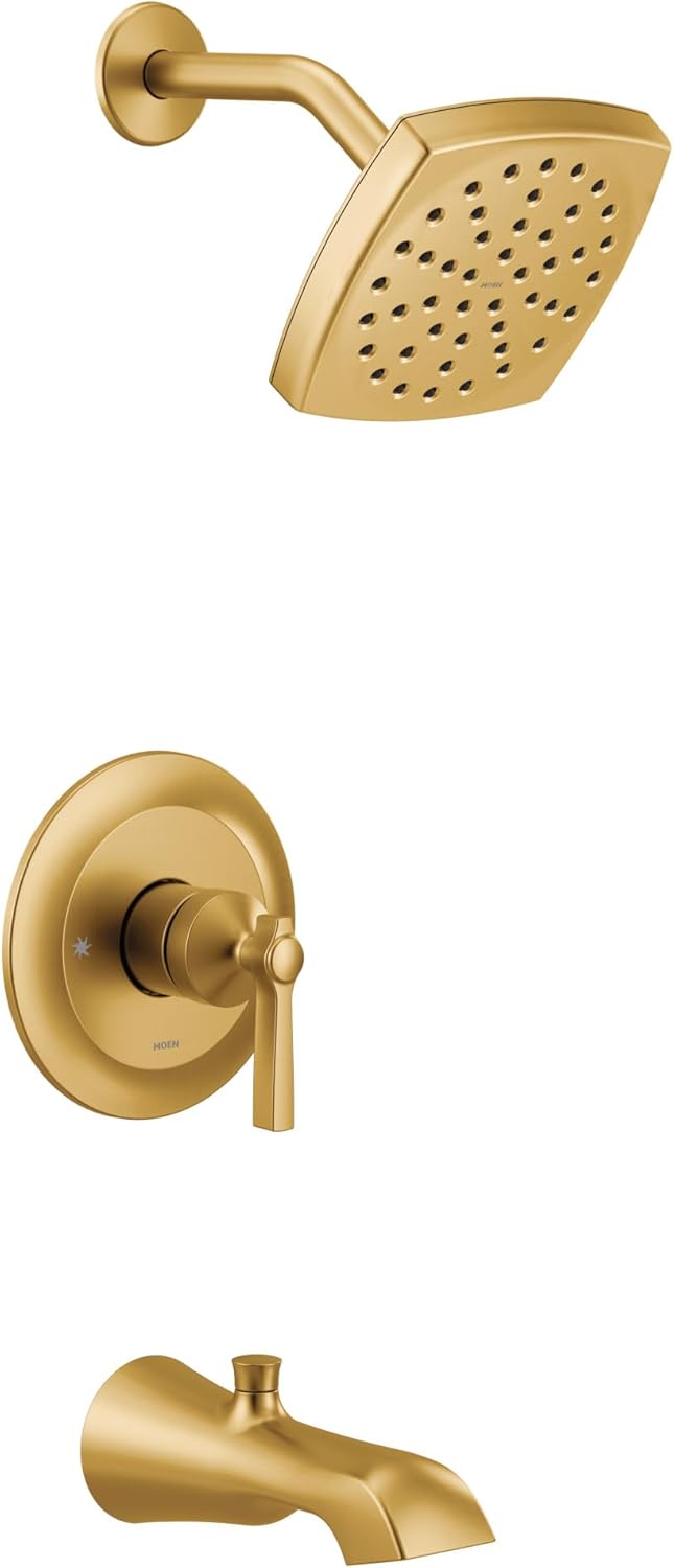Moen UTS3913EPBG Flara M-CORE 3-Series 1-Handle Eco-Performance Tub and Shower Trim Kit, Valve Required, Brushed Gold