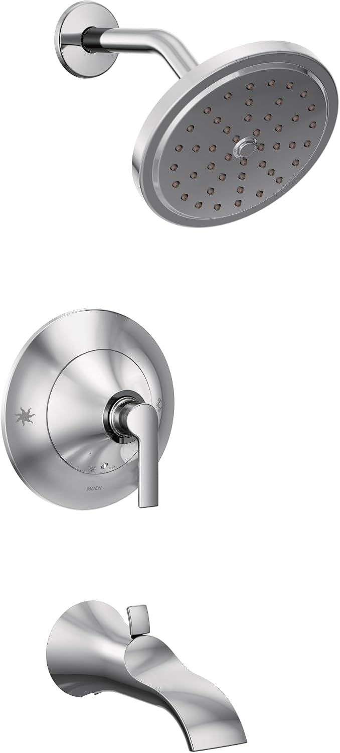 Moen TS2203 Doux Posi-Temp Pressure Balancing Tub and Shower Trim Kit, Valve Required, Chrome