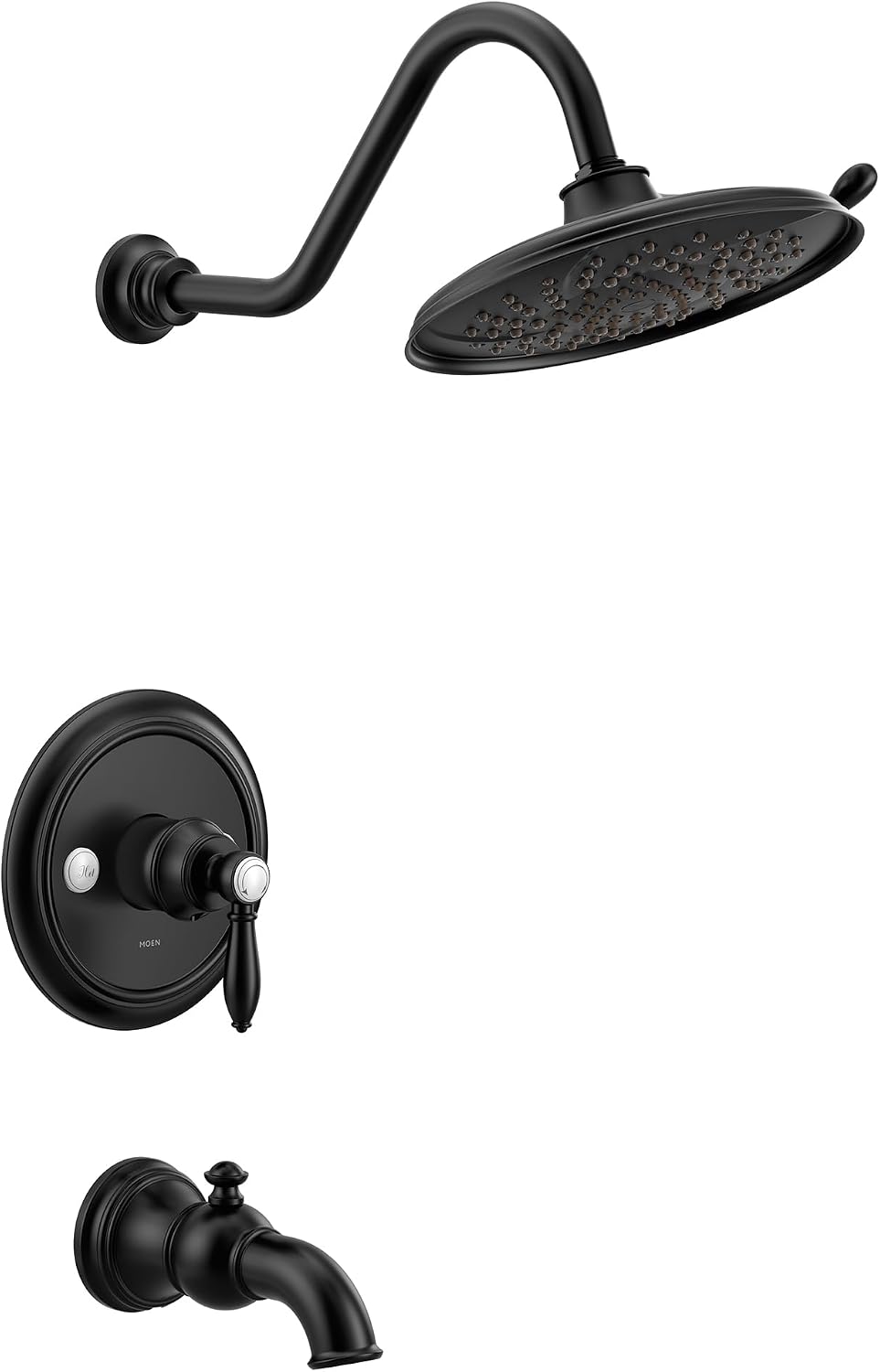 Moen UTS33103BL Weymouth M-CORE 3-Series 1-Handle Tub and Shower Trim Kit, Valve Required, Matte Black