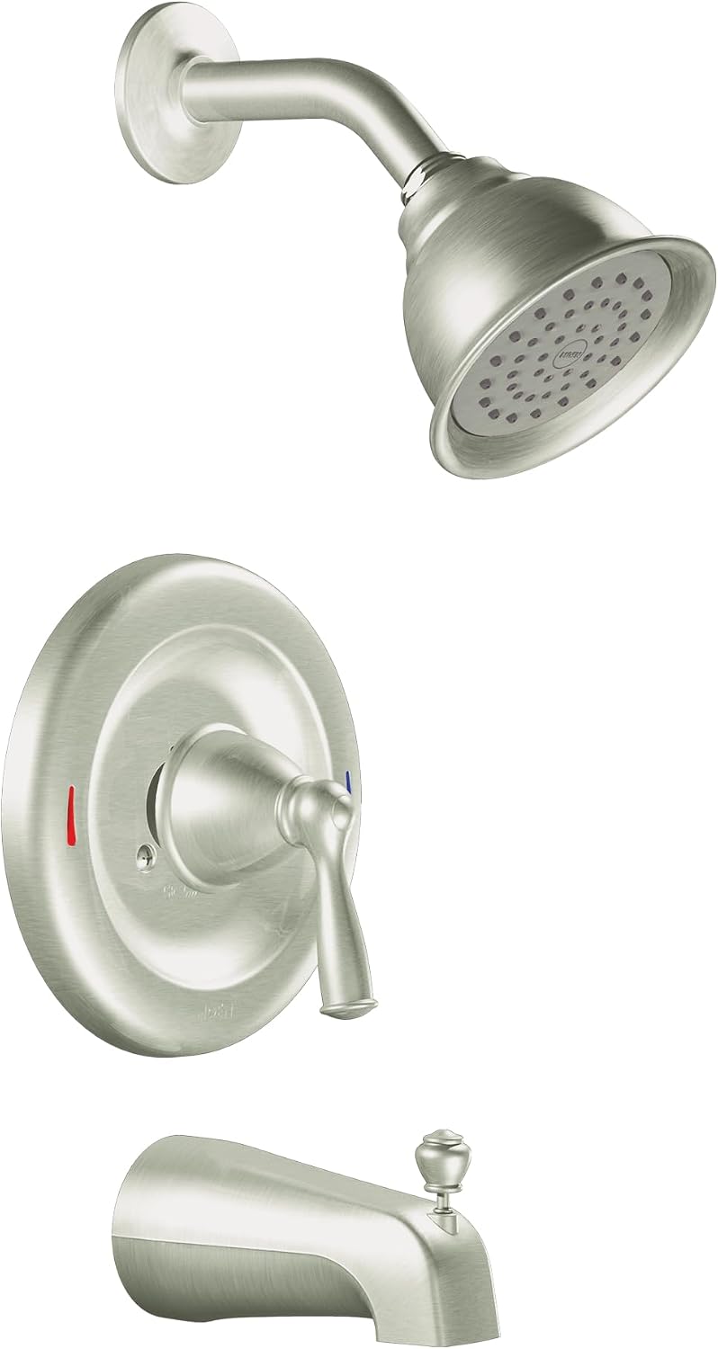 Moen 82733SRN Posi-Temp Pressure Balanced Tub and Shower Trim, Spot Resist Brushed Nickel