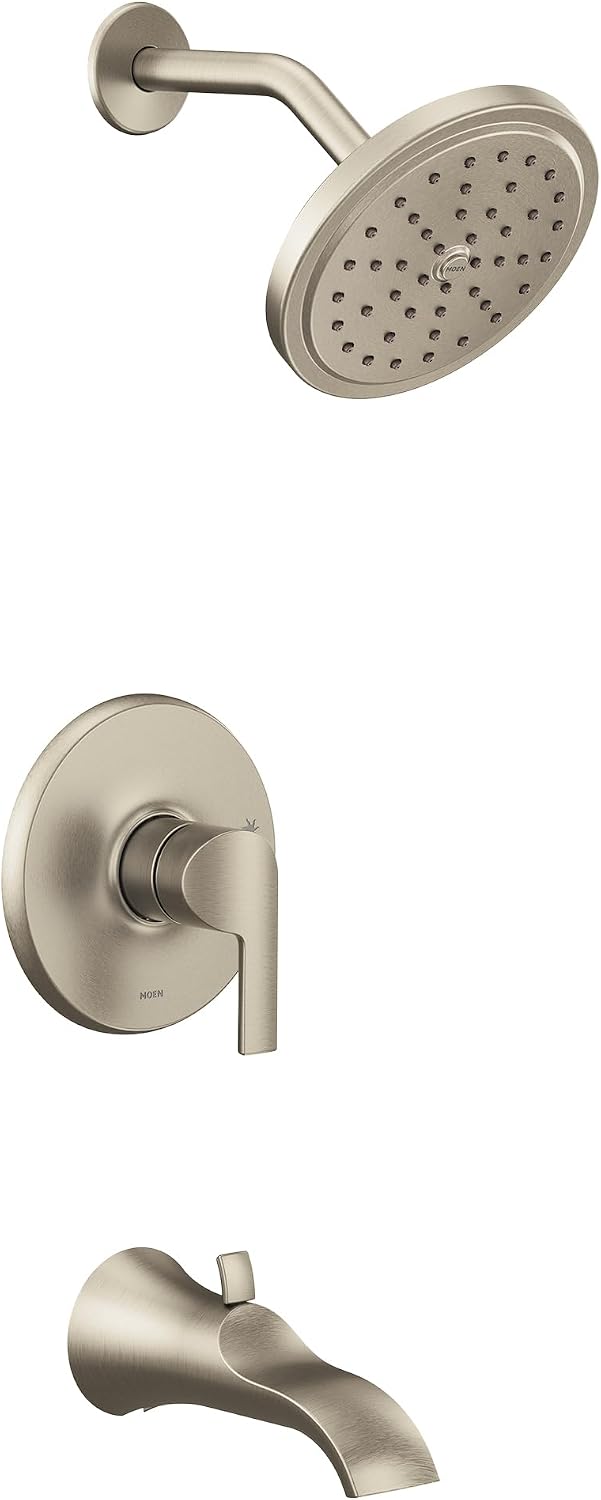 Moen UTS2203EPBN Doux Collection M-CORE 2-Series 1-Handle Tub and Shower Trim Kit, Valve Required, Brushed Nickel