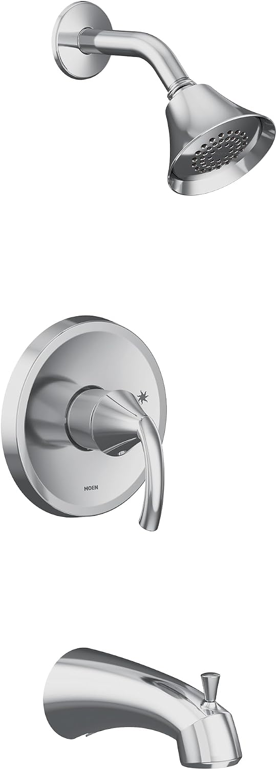 Moen UT2743EP Glyde M-CORE 2-Series 1-Handle Tub and Shower Trim Kit, Valve Required, Chrome