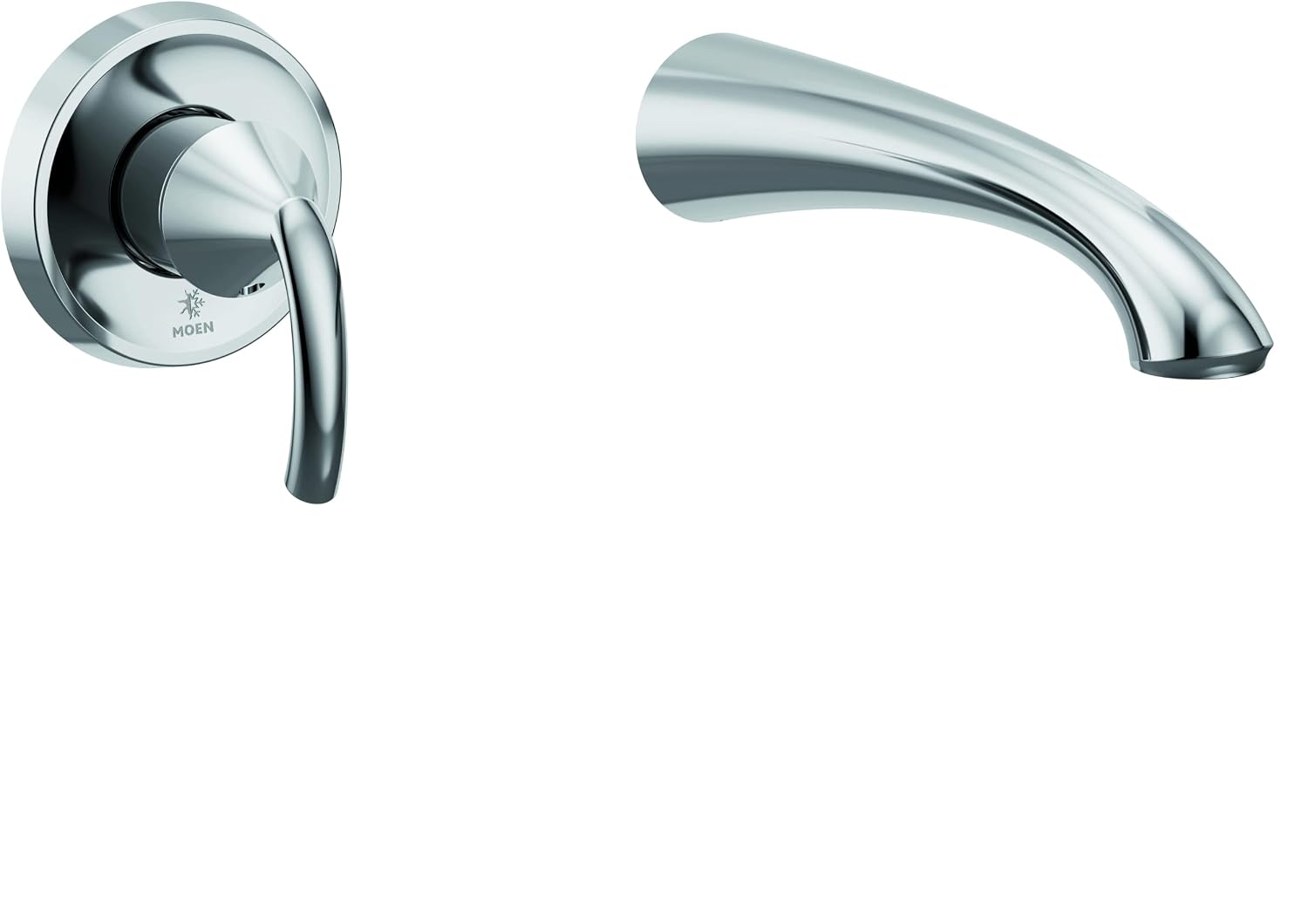 Glyde Chrome Single Handle Wall Mount Tub Filler High Flow Tub Faucet with 10" Spout Reach, WT371