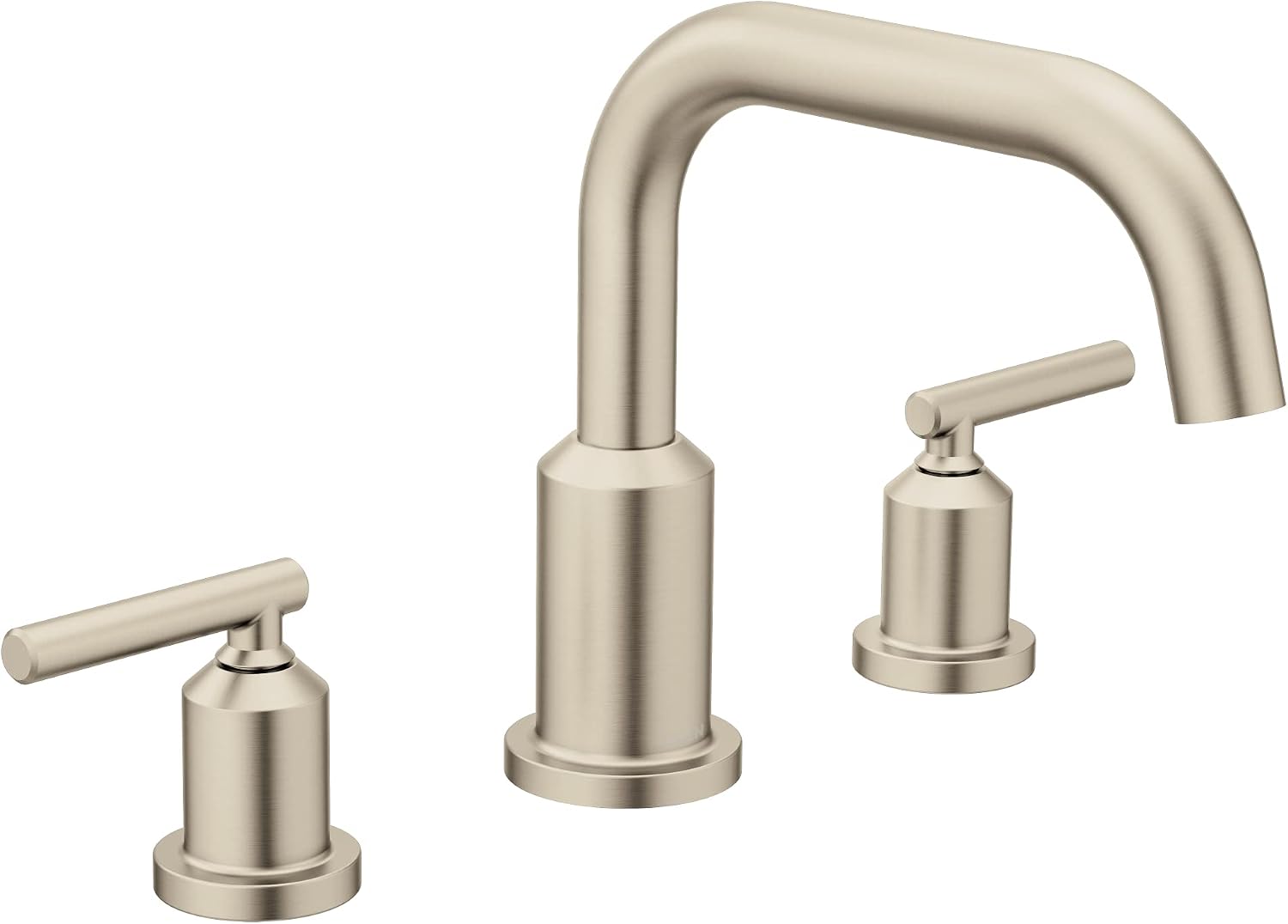 Moen Gibson Brushed Nickel Two-Handle Deck Mounted Modern Roman Tub Faucet, Valve Required, T961BN