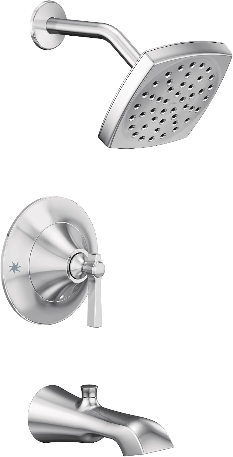 Moen TS2913 Flara Posi-Temp Pressure Balancing Tub and Shower Trim Kit, Valve Required, Chrome