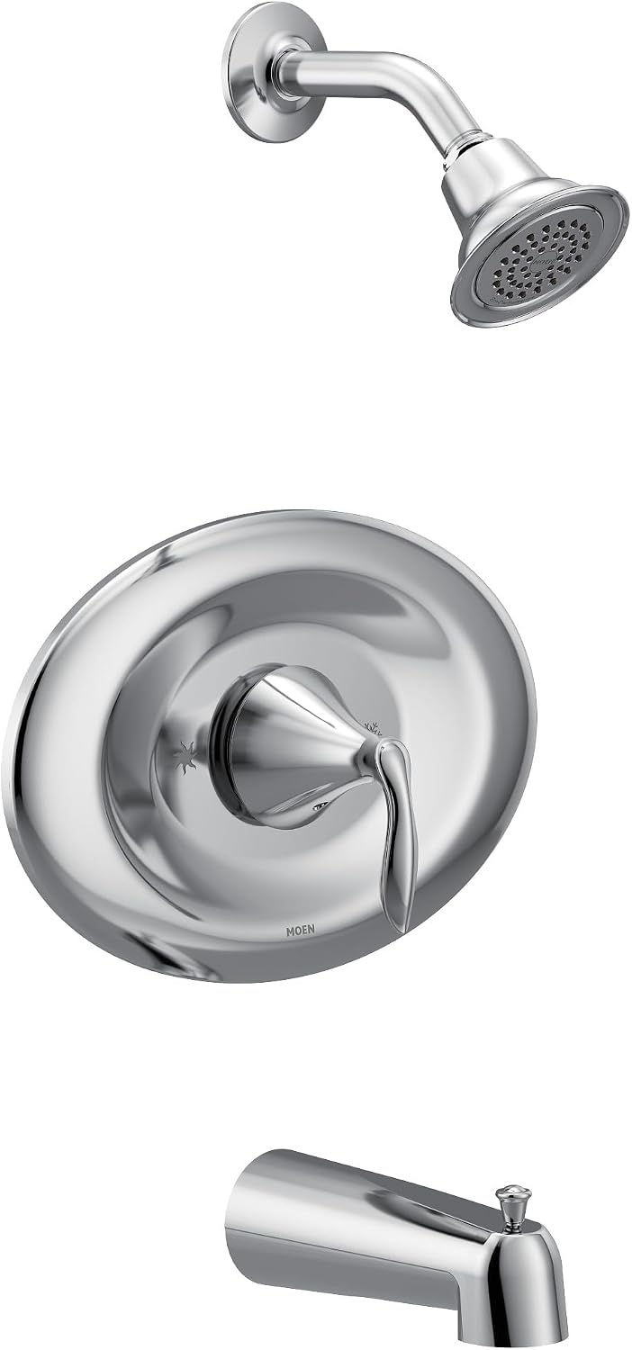 Moen T2137EP Eva Posi-Temp Eco-Performance Tub and Shower Trim Kit, Valve Required, Chrome