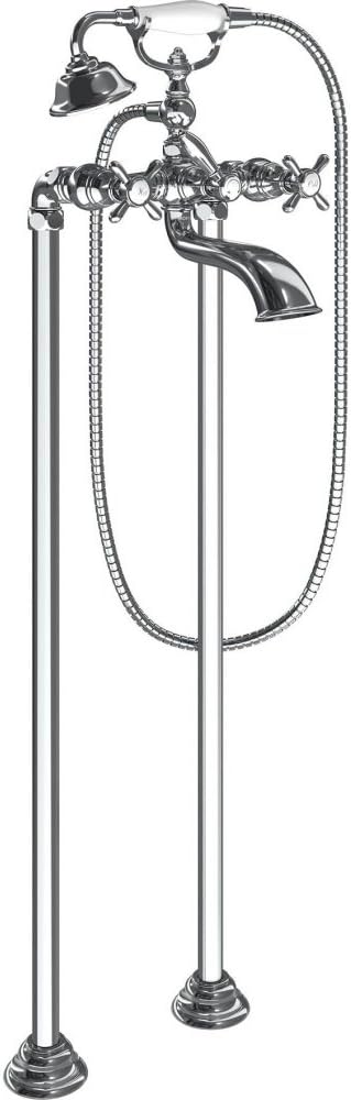 Moen S22105 Weymouth Two Handle Tub Filler with Cross-Handles and Handshower, Chrome