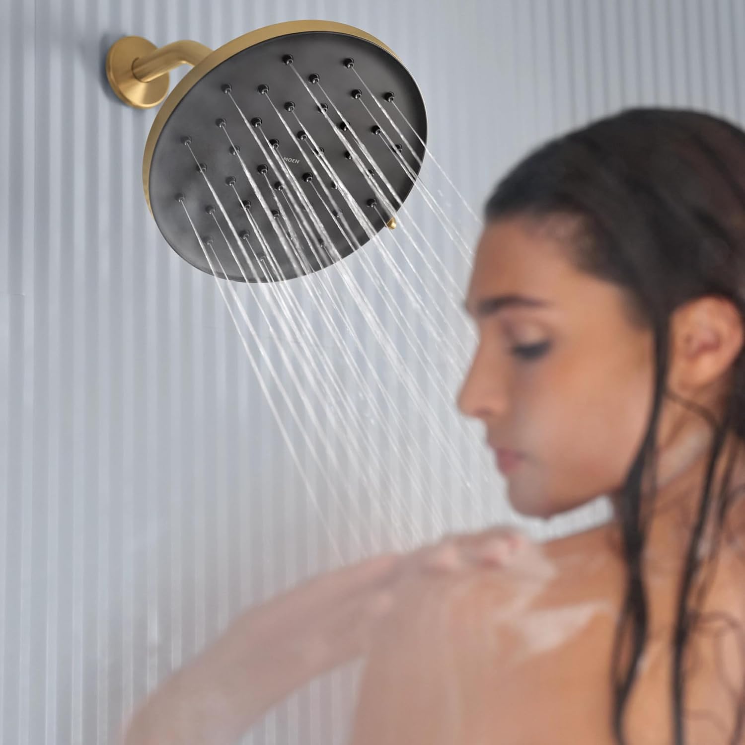 Moen Verso Brushed Gold Adjustable 9" Diameter Spray Head Rainshower, 220R3BG