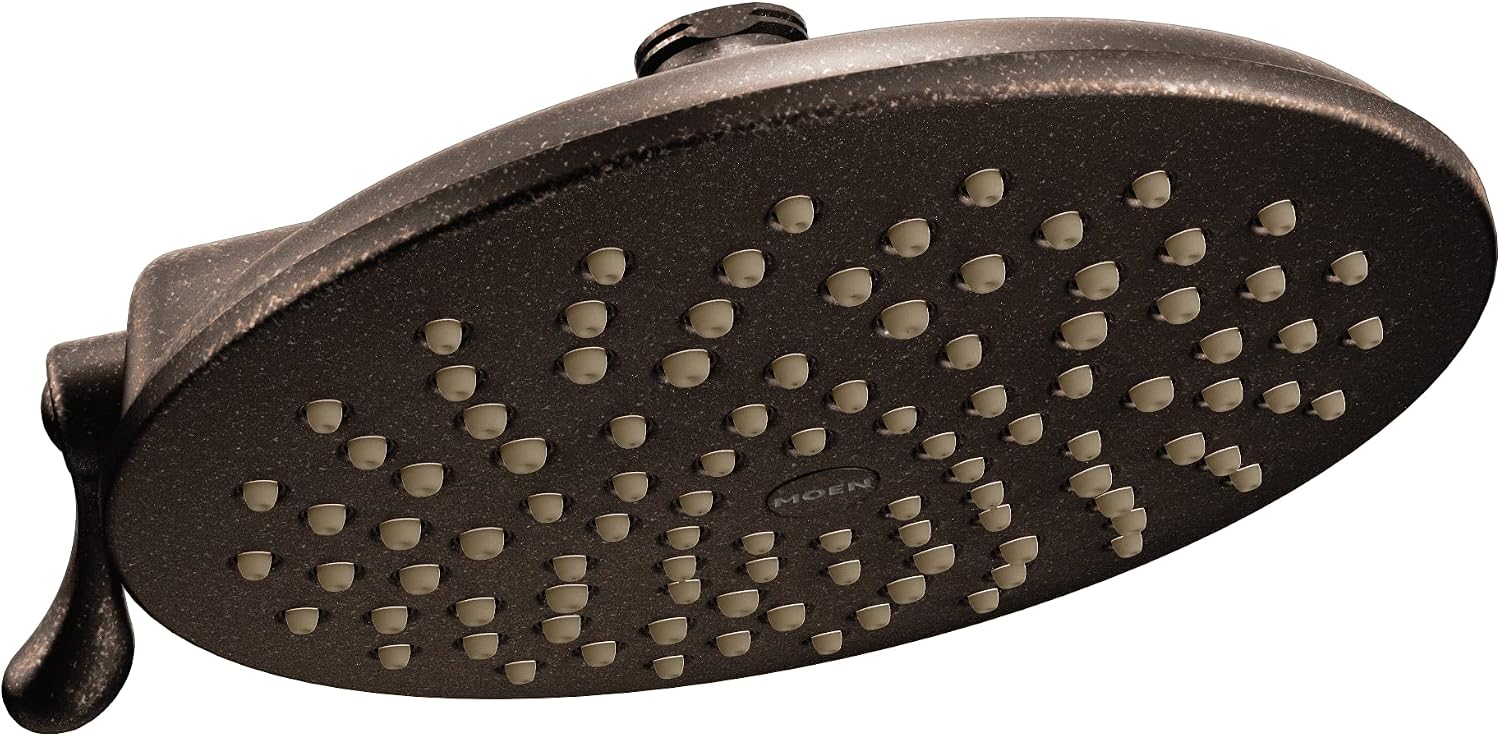 Moen S6320EPORB Velocity Eco-Performance Two-Function Rain Shower Shower Head with Immersion Technology, 8-Inch, Oil Rubbed Bronze