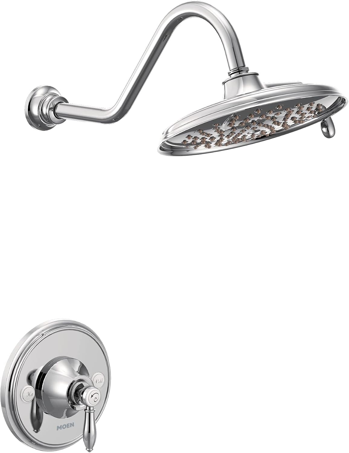 Moen TS32102 Weymouth Posi-Temp Shower Trim Kit, Valve Required, including 9-Inch 2-Spray Eco-Performance Rainshower, Chrome