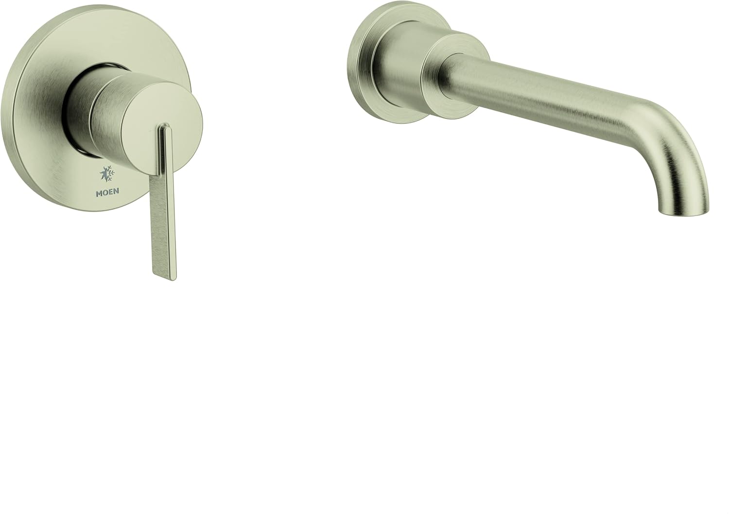 Cia Brushed Nickel Single Handle Wall Mount Tub Filler High Flow Tub Faucet with 10" Spout Reach, WT6221BN