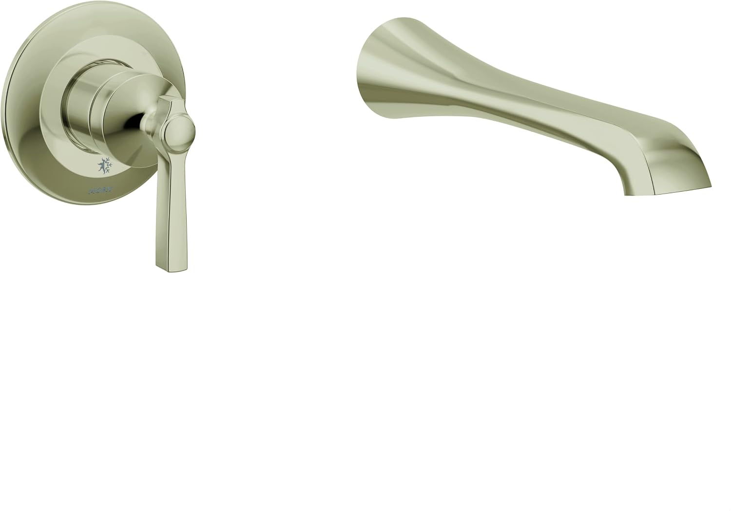 Flara Polished Nickel Single Handle Wall Mount Tub Filler High Flow Tub Faucet with 10" Spout Reach, WTS921NL