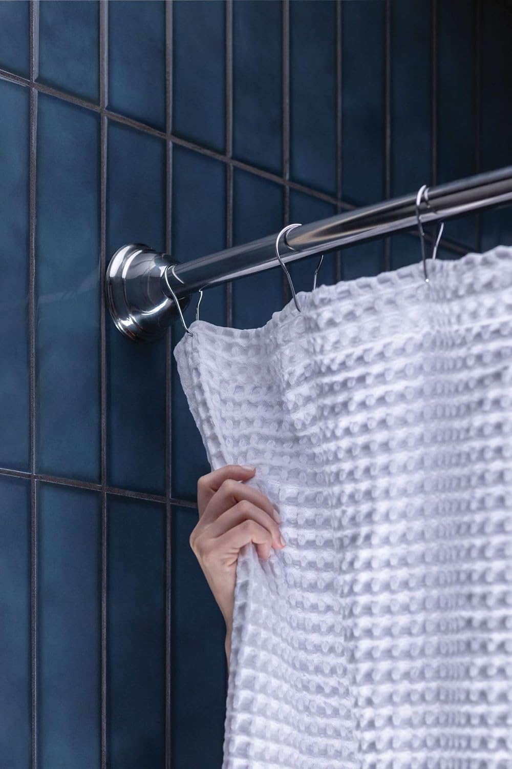 Moen Magnetix 60-Inch Curved Shower Curtain Rod, Chrome, MDN2170CH