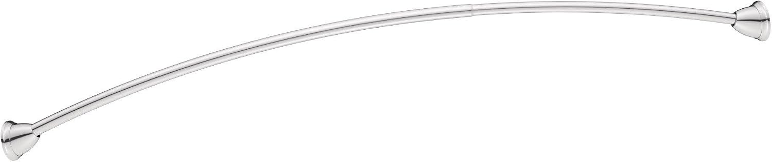 Moen Magnetix 60-Inch Curved Shower Curtain Rod, Chrome, MDN2170CH