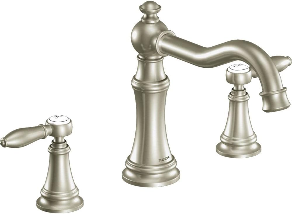 Moen Ts22103Bn Weymouth Two-Handle High Arc Roman Tub Faucet, Brushed Nickel