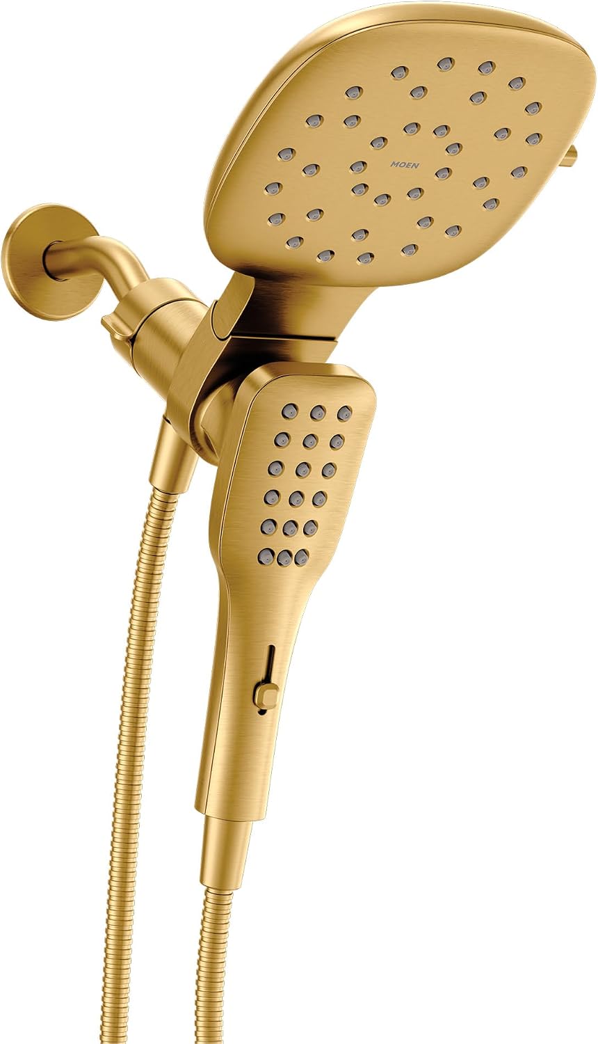 Moen 220C5EPBG Verso Brushed Gold 2-in-1 Rain Shower Head & Handshower