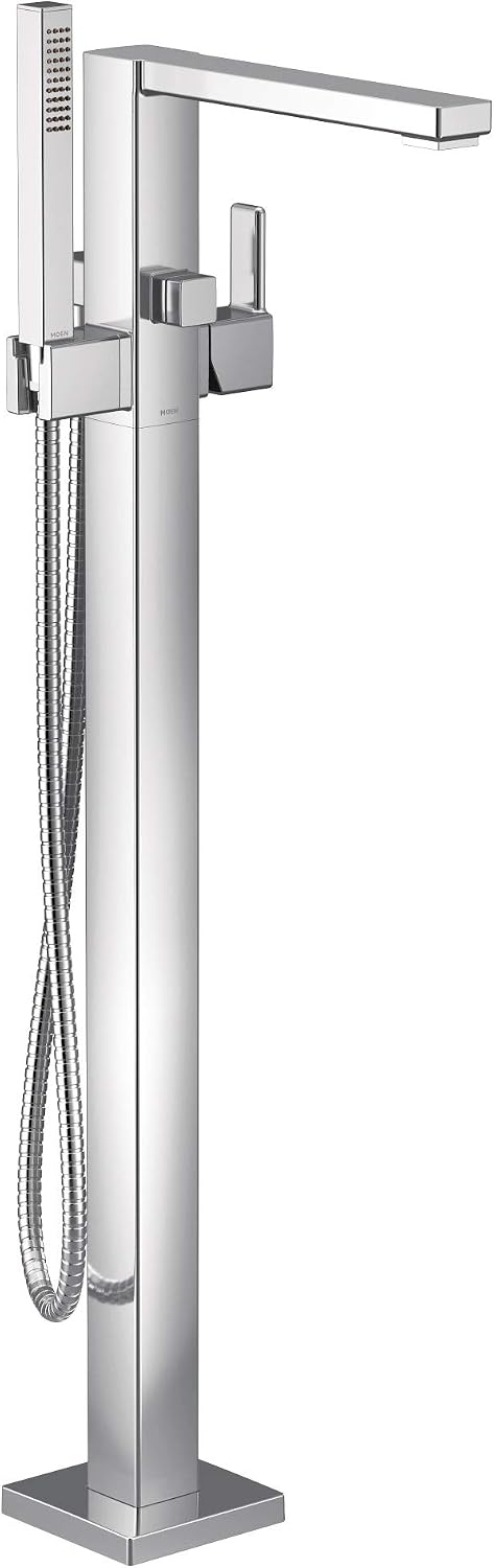 Moen S905 90 Degree One-Handle Freestanding Floor Mount Tub Filler with Handshower, Chrome