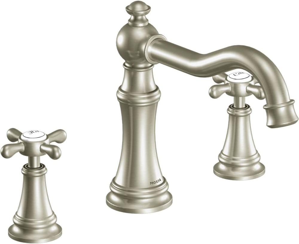 Moen Ts22101Bn Weymouth Two-Handle High Arc Roman Tub Faucet Trim only, Brushed Nickel