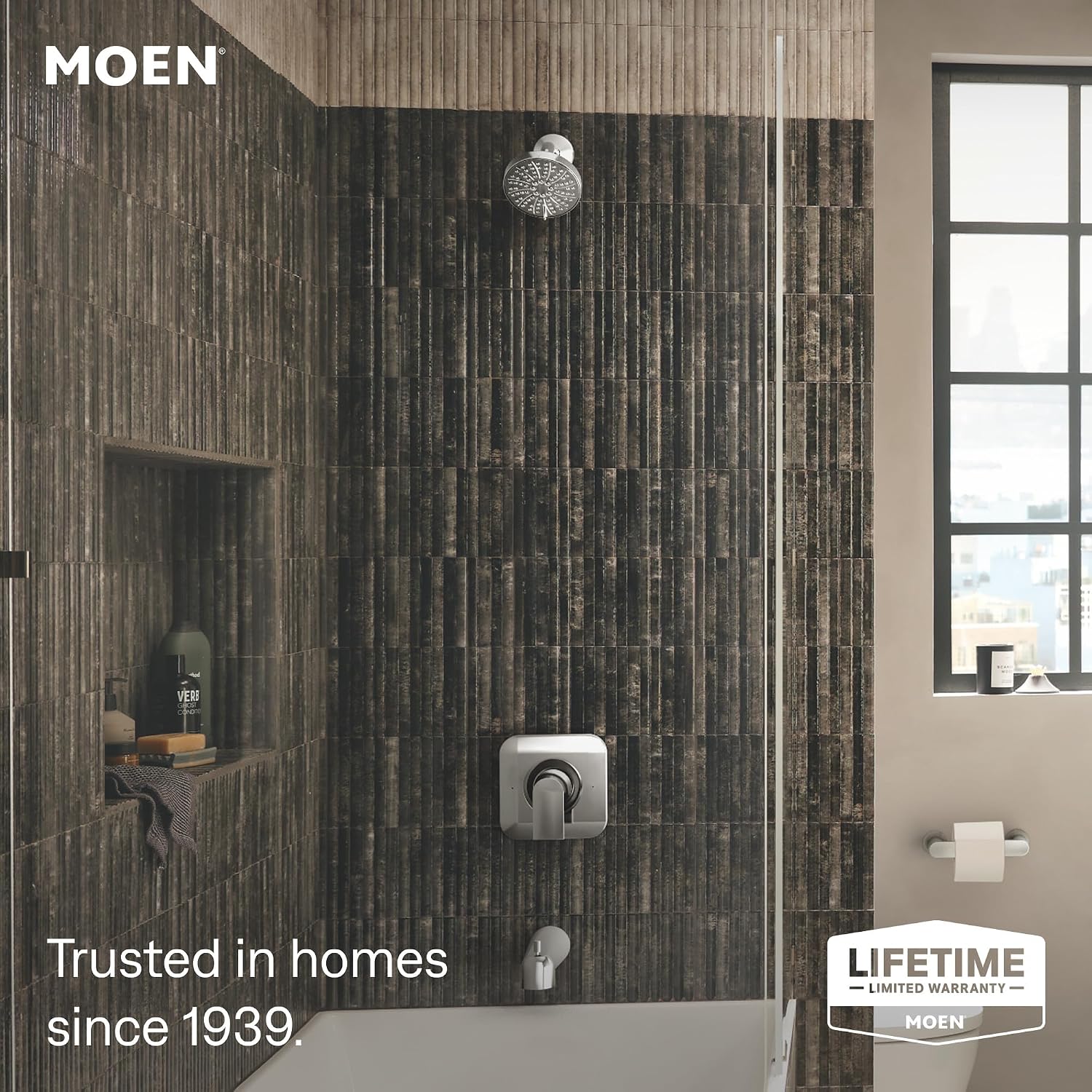 Moen Genta LX Tub & Shower Trim Kit, Valve Required, Chrome, T2473EP