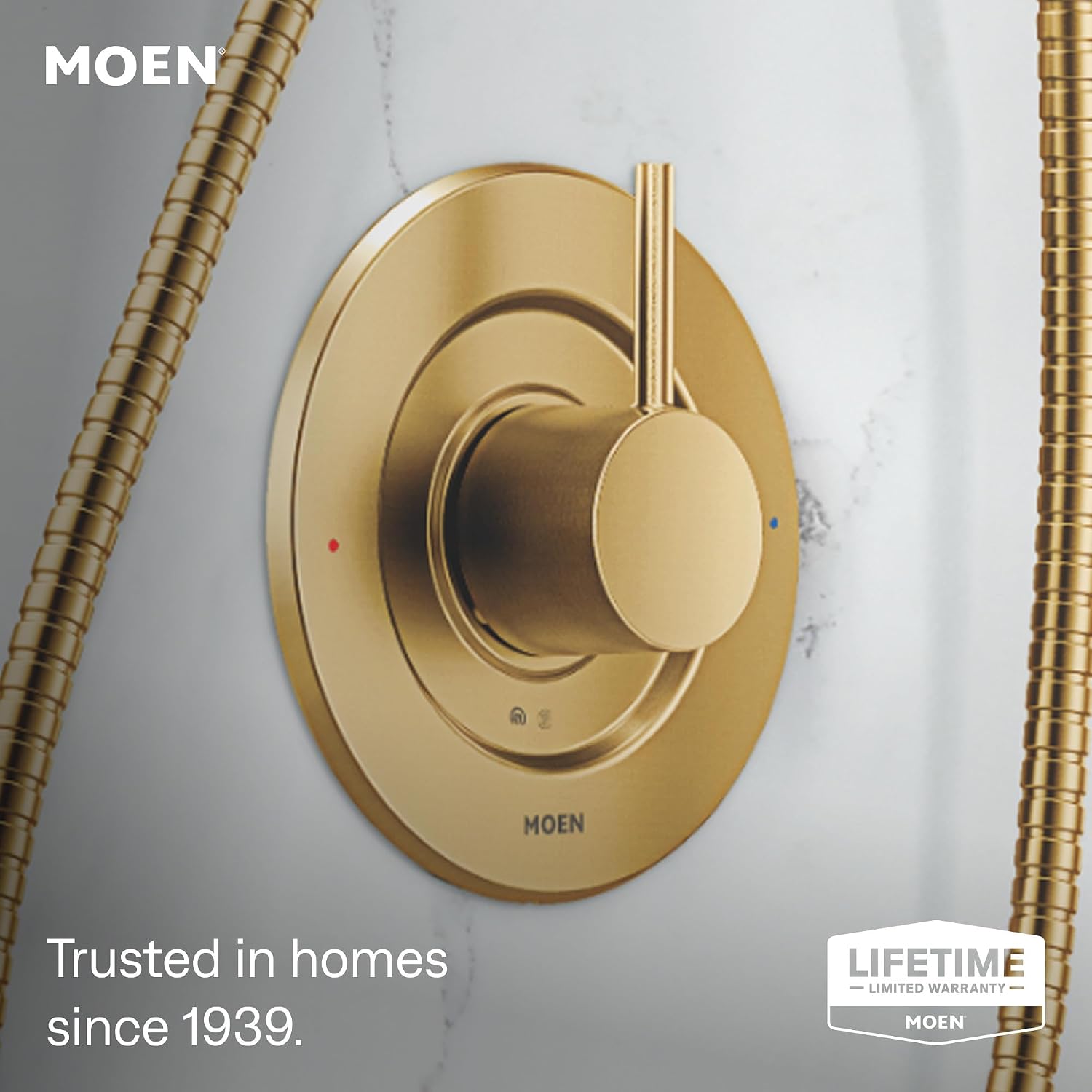Moen Align Tub & Shower Trim Kit, Valve Required, Brushed Gold, T2193EPBG