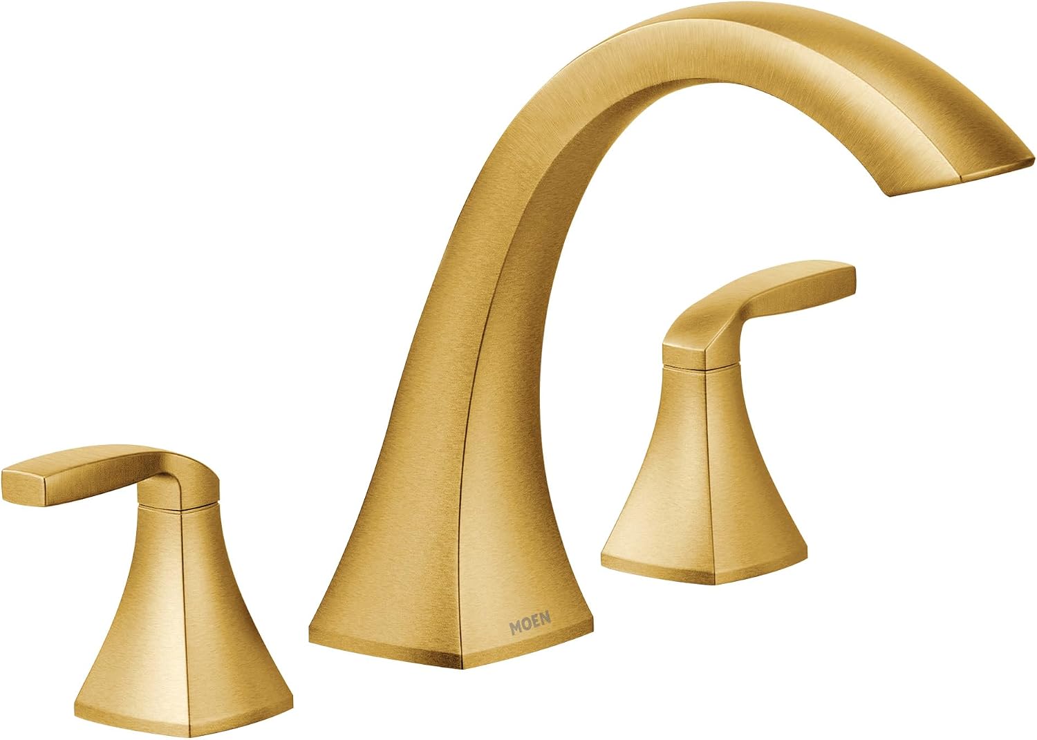 Moen T693BG Voss Two-Handle Deck Mount Roman Tub Faucet Trim Kit, Valve Required, Brushed Gold