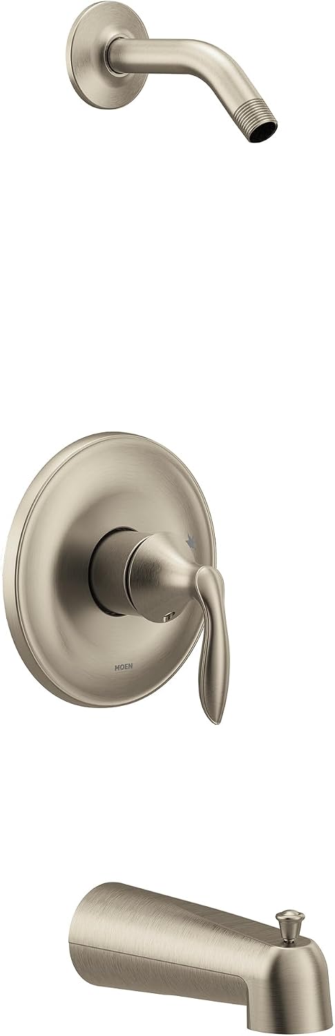 Moen UT2133NHBN Eva Collection M-CORE 3-Series 1-Handle Tub and Shower Trim Kit, Valve Required, Brushed Nickel