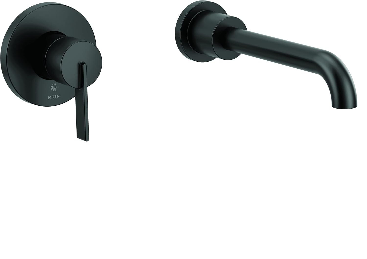Cia Matte Black Single Handle Wall Mount Tub Filler High Flow Tub Faucet with 10" Spout Reach, WT6221BL
