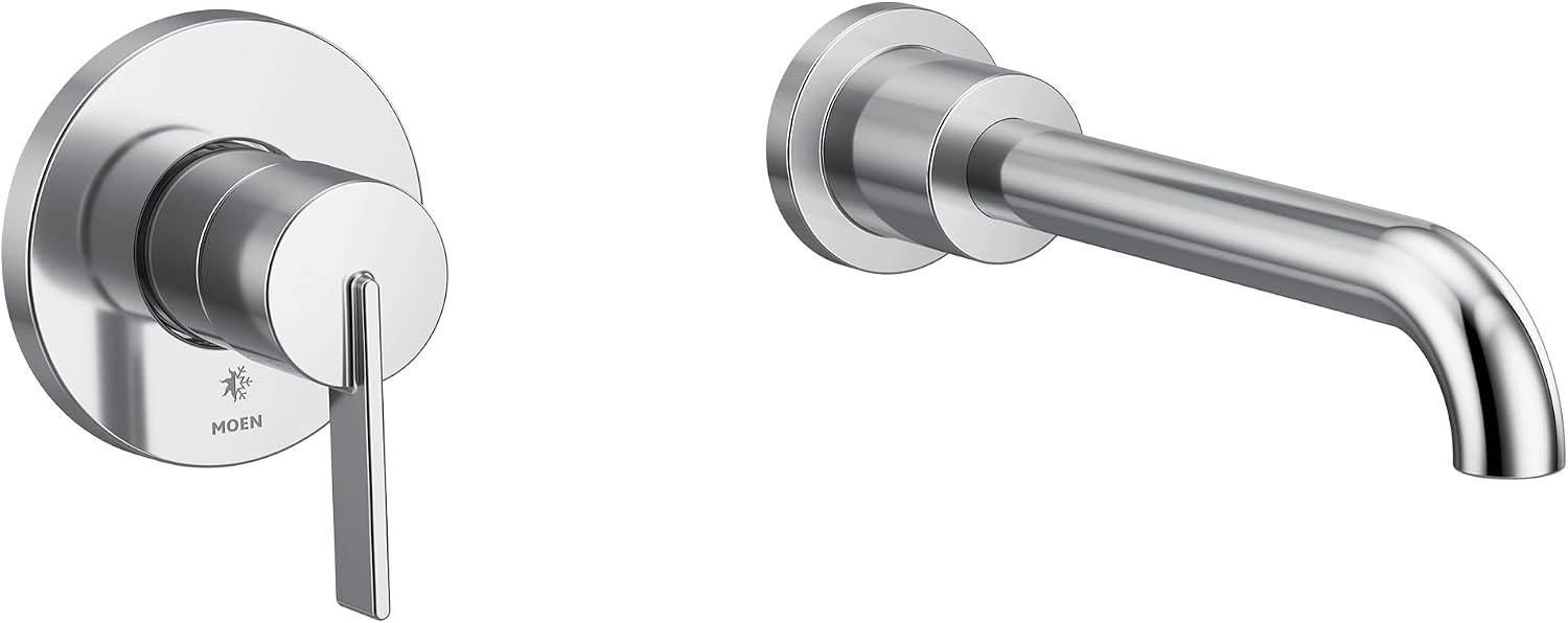 CIA Chrome Single Handle Wall Mount Tub Filler High Flow Tub Faucet with 10" Spout Reach, WT6221