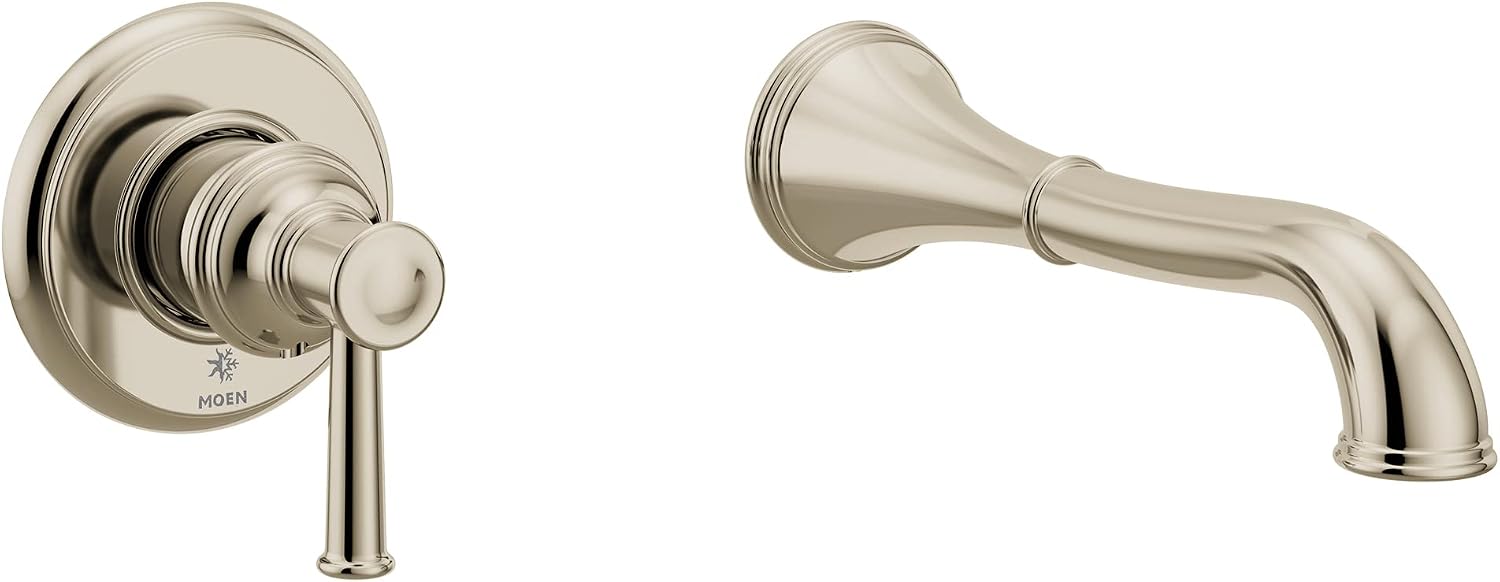 Belfield Polished Nickel Single Handle Wall Mount Tub Filler High Flow Tub Faucet with 10" Spout Reach, WT9021NL
