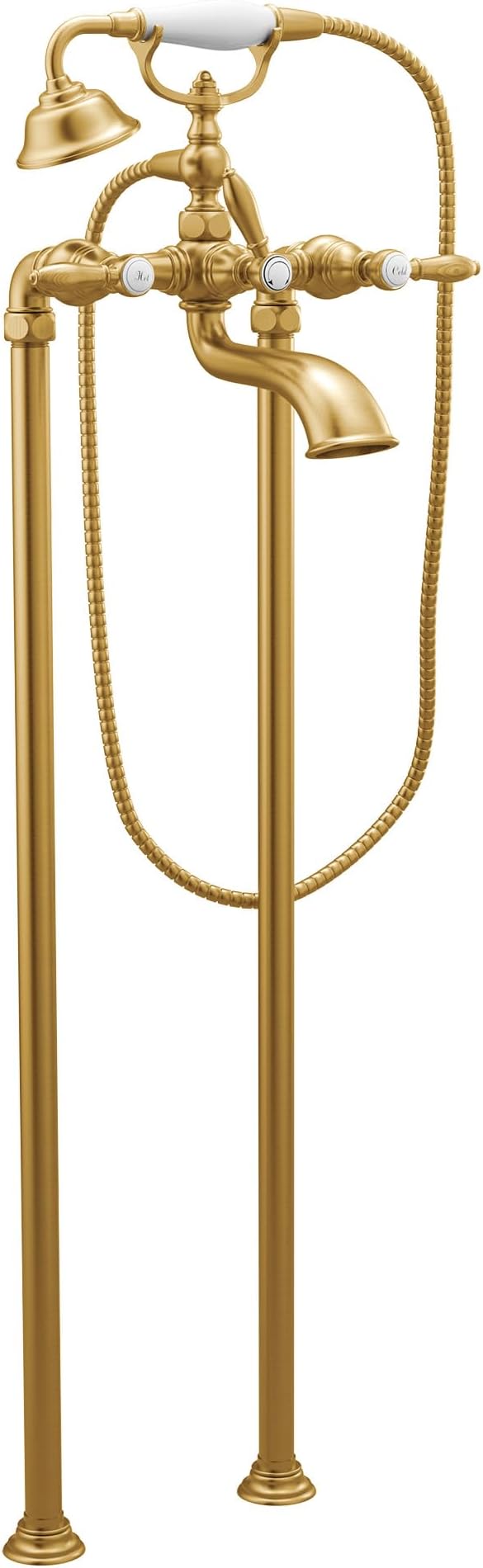 Moen S22110BG Weymouth Two-Handle Tub Filler with Lever-Handles and Handshower Bronzed Gold