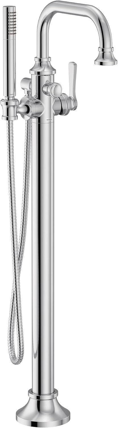 Moen S44507 Colinet One-Handle Traditional Freestanding Floor Mount Tub Filler with Handshower, Chrome