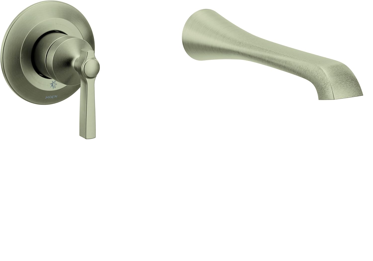 Flara Brushed Nickel Single Handle Wall Mount Tub Filler High Flow Tub Faucet with 10" Spout Reach, WTS921BN