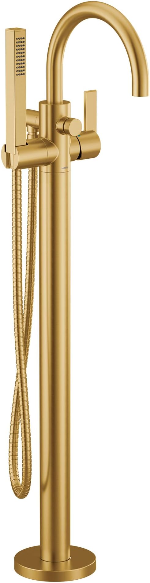 Moen Cia Brushed Gold One Handle Freestanding Floor Mount Tub Filler with Handshower, 615BG