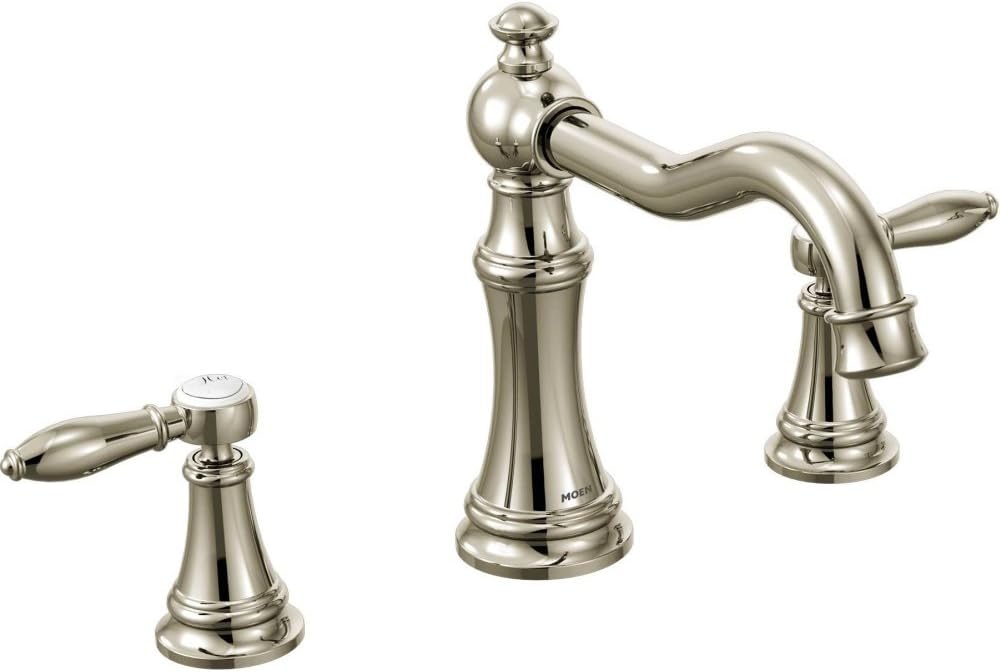 Moen TS22103NL Weymouth Two-Handle High Arc Roman Tub Faucet, Nickel Polished Nickel