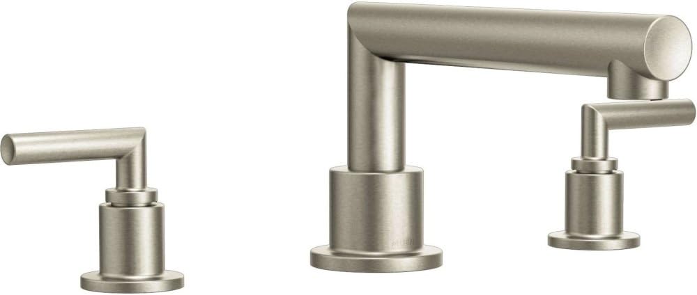Moen TS93003BN Arris 2-Handle Deck Mount Modern Roman Tub Faucet Trim Kit, Valve Required, Brushed Nickel